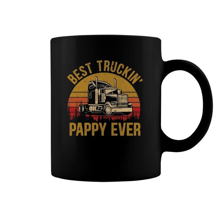 Mens Best Truckin Pappy Ever Big Rig Trucker Father's Day Coffee Mug