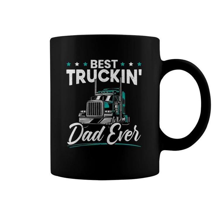 Mens Best Trucking Dad Ever For A Trucker Dad Father's Day Coffee Mug