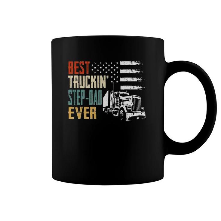 Mens Best Trucking Step-Dad Ever Big Rig Trucker Truckin Coffee Mug
