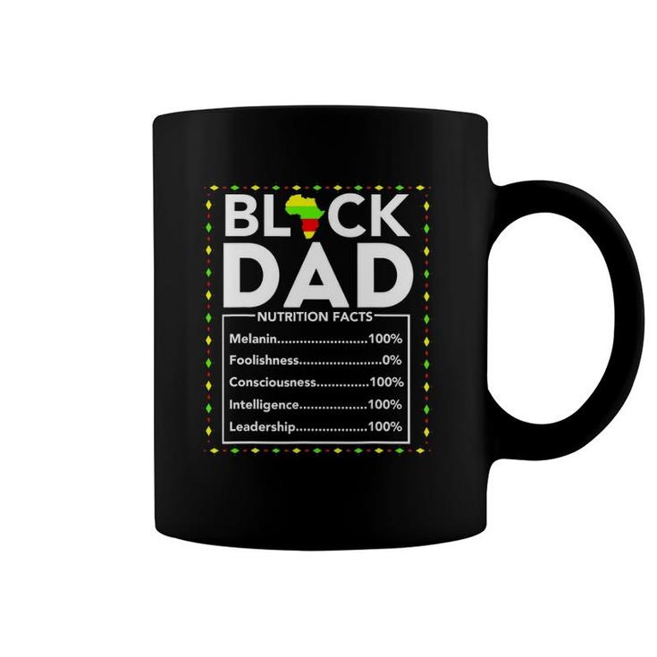 Mens Black Dad Nutrition Facts King Daddy Father Fun Coffee Mug