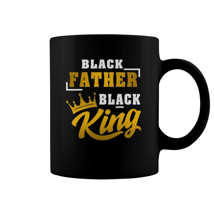 Mens Black Father Black King African American Dad Father's Day Coffee Mug