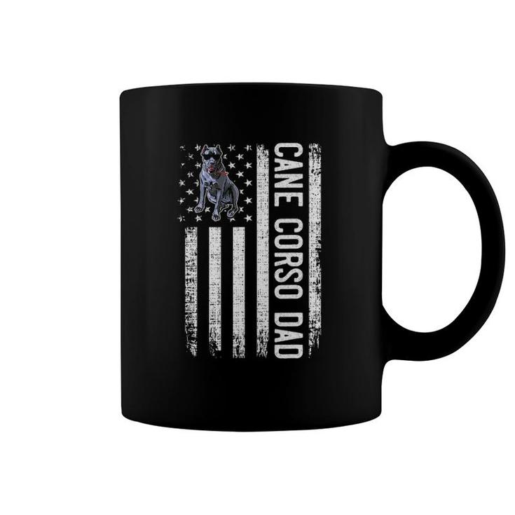 Mens Cane Corso Dad  American Flag Mastiff Coffee Mug