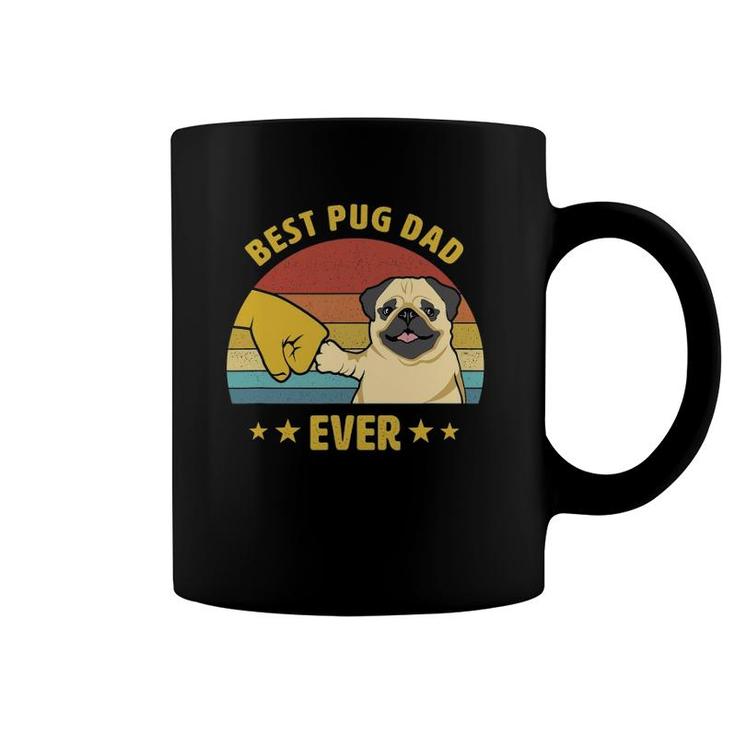 Mens Cute Best Pug Dad Ever Proud Vintage Puppy Lover Pug Retro Coffee Mug