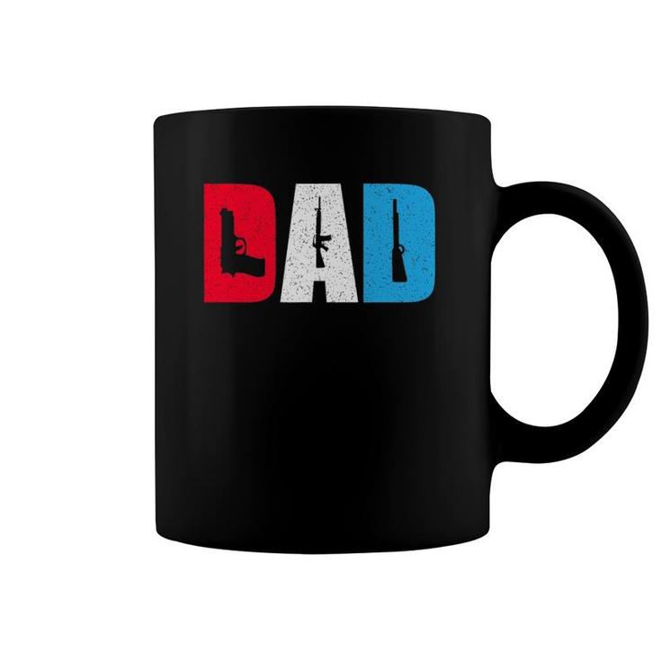 Mens Dad And Guns Collection Red White And Blue Coffee Mug