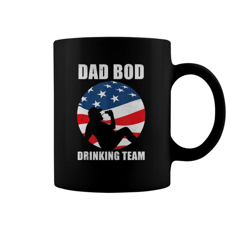 Mens Dad Bod Drinking Team American Us Flag Vintage Father's Day  Coffee Mug