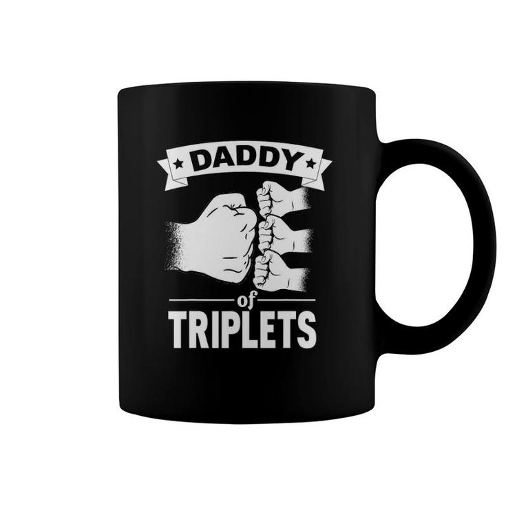 Mens Dad Of Triplets Gift Daddy Father Pregnancy Announcemet Coffee Mug
