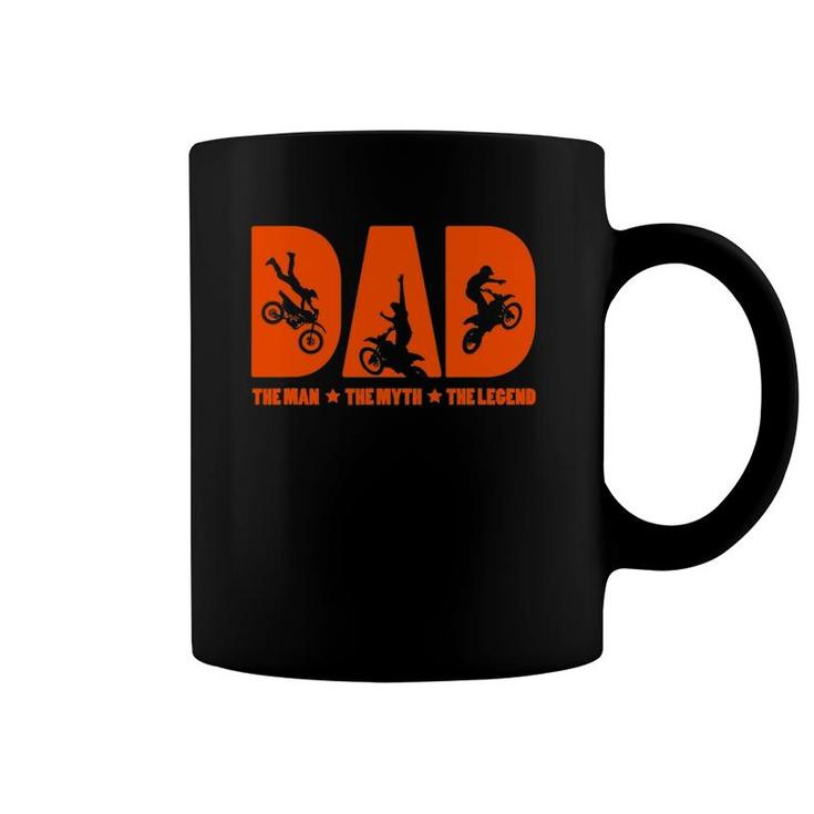 Mens Dad The Man The Myth The Legend Gift For Motocross Lovers Coffee Mug