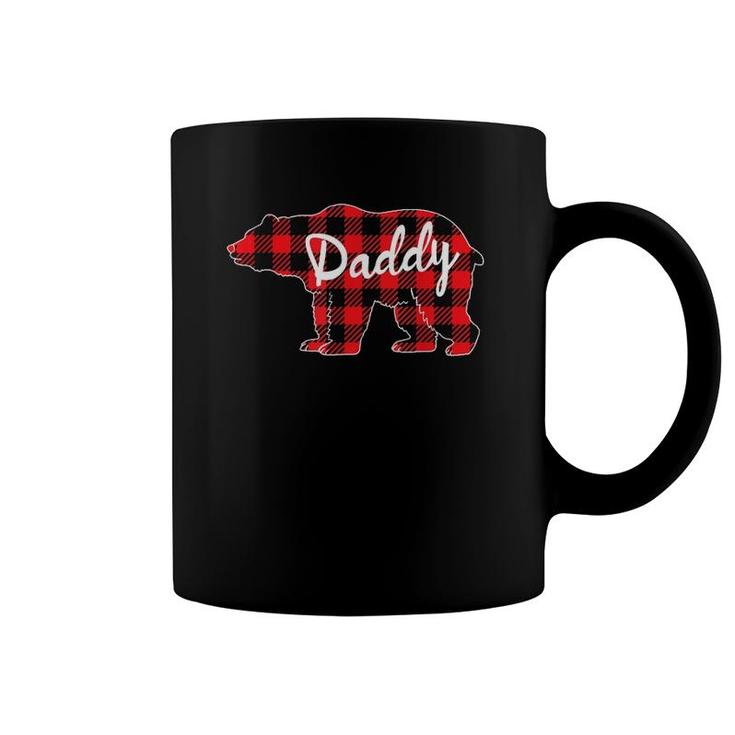 Mens Daddy Bear Buffalo Plaid Family Matching Father's Day Coffee Mug