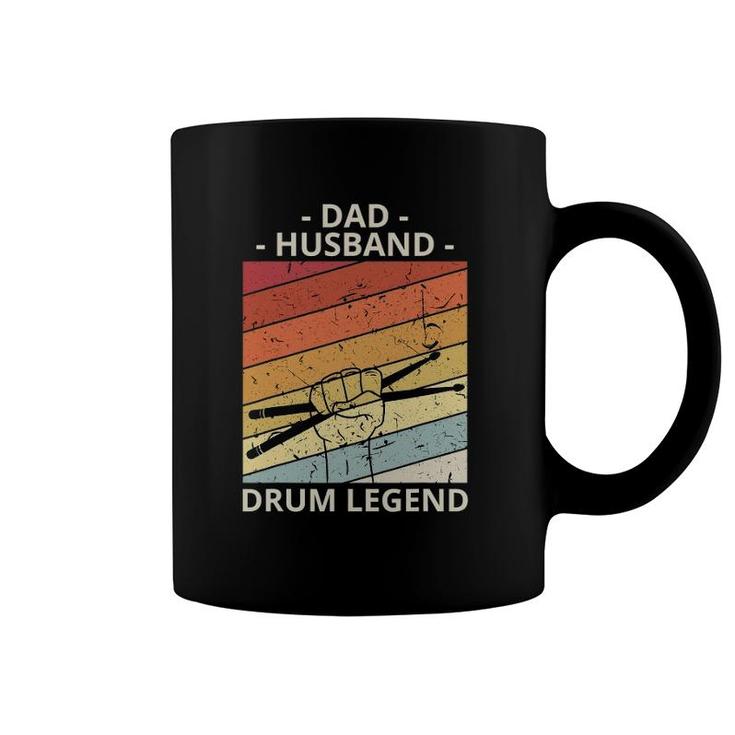 Mens Drummer Dad Gifts Dad Husband Drum Legend Coffee Mug