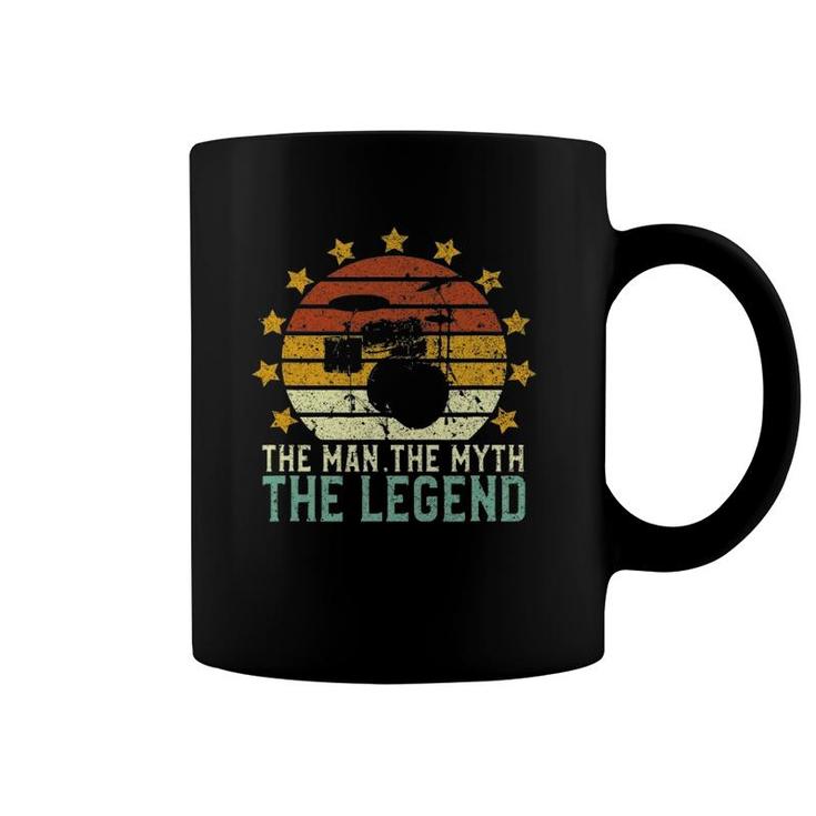 Mens Drumming Dad The Man The Myth The Legend Drum & Drummer Gift Coffee Mug