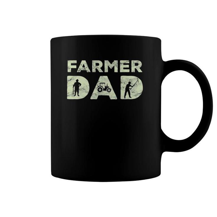 Mens Farmer Dad Farming Enthusiast Father Cute Family Farm Coffee Mug