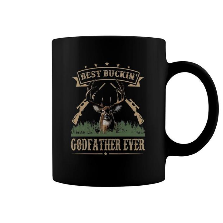 Mens Fathers Day Best Buckin' Godfather Ever Deer Hunting Bucking Coffee Mug