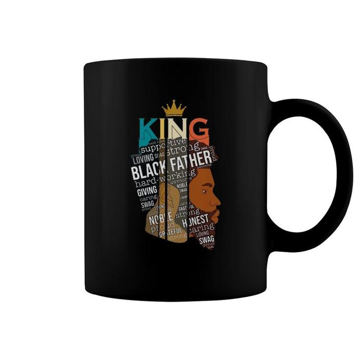 Mens Father’S Day Black Father Definition African American Crown Coffee Mug