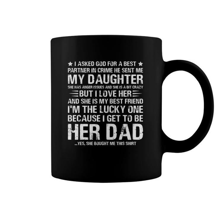Mens Father's Day  From Daughter Dad Partner In Crime Coffee Mug