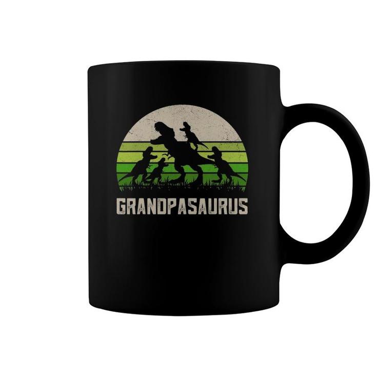 Mens Father's Day Grandpa  Grandpasaurus Dinosaur 4 Kids Trex Coffee Mug