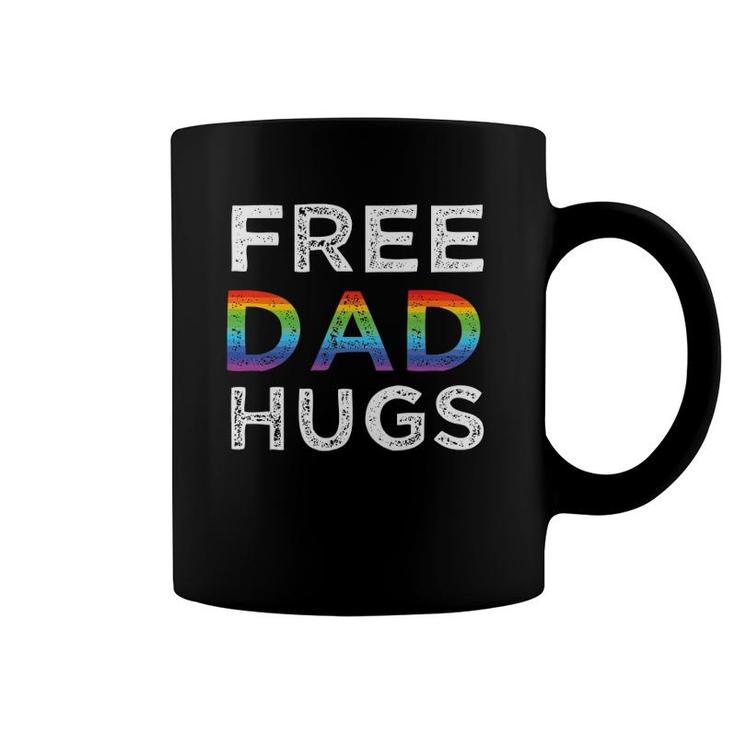 Mens Free Dad Hugs Lgbtq Pride Rainbow Coffee Mug