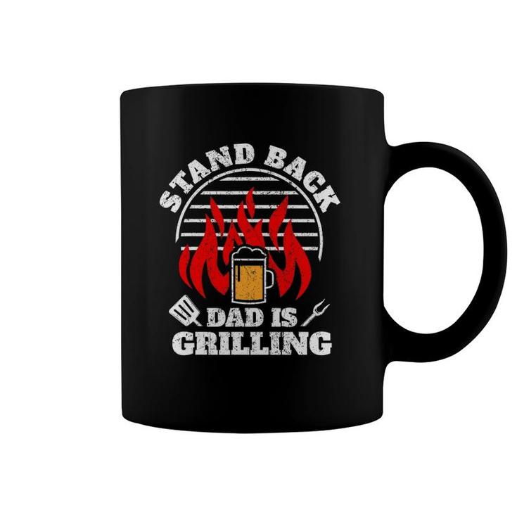 Mens Funny Bbq Smoker Stand Back Dad Is Grilling Fathers Day Coffee Mug