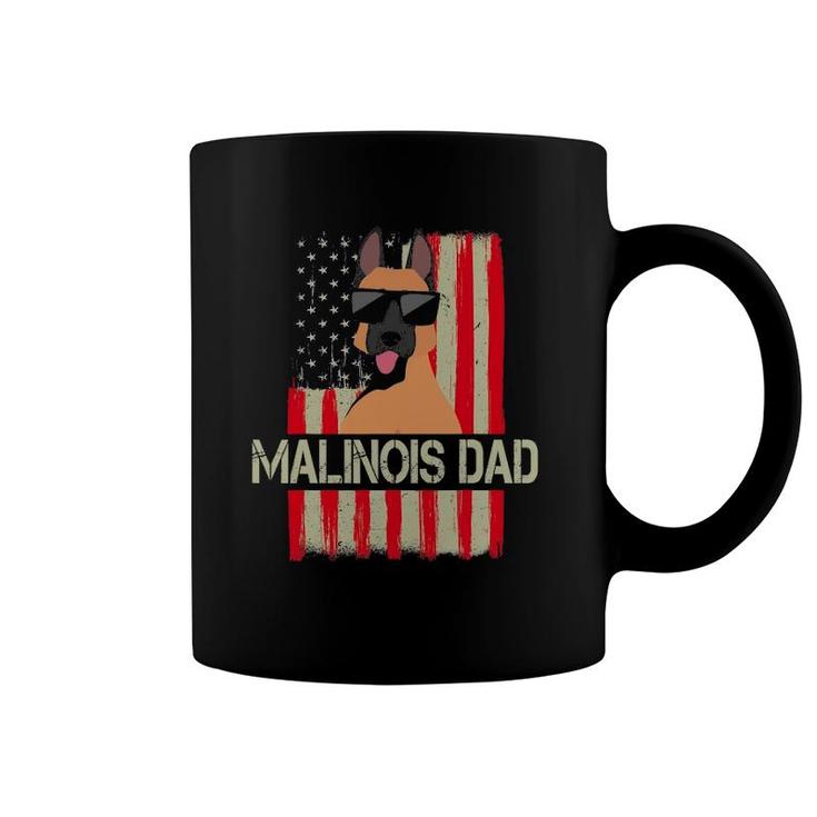 Mens Funny Belgian Malinois Dad American Flag 4Th Of July Coffee Mug