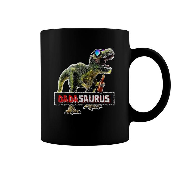 Mens Funny Dadasaurus Rex Beer  Fathers Day Giftsrex Dad Coffee Mug