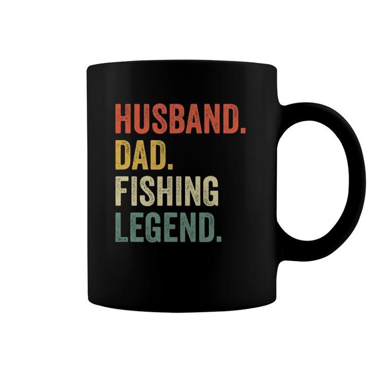 Mens Funny Fisherman Husband Dad Fishing Legend Vintage Coffee Mug
