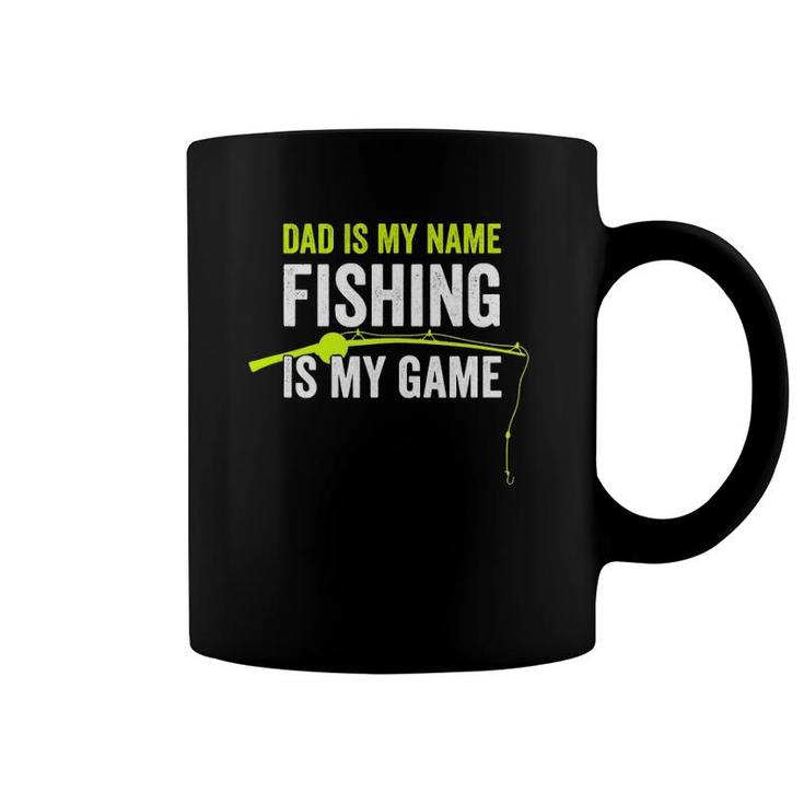 Mens Funny Fishing Gift For Dad Who Loves To Fish Fishing Pole  Coffee Mug
