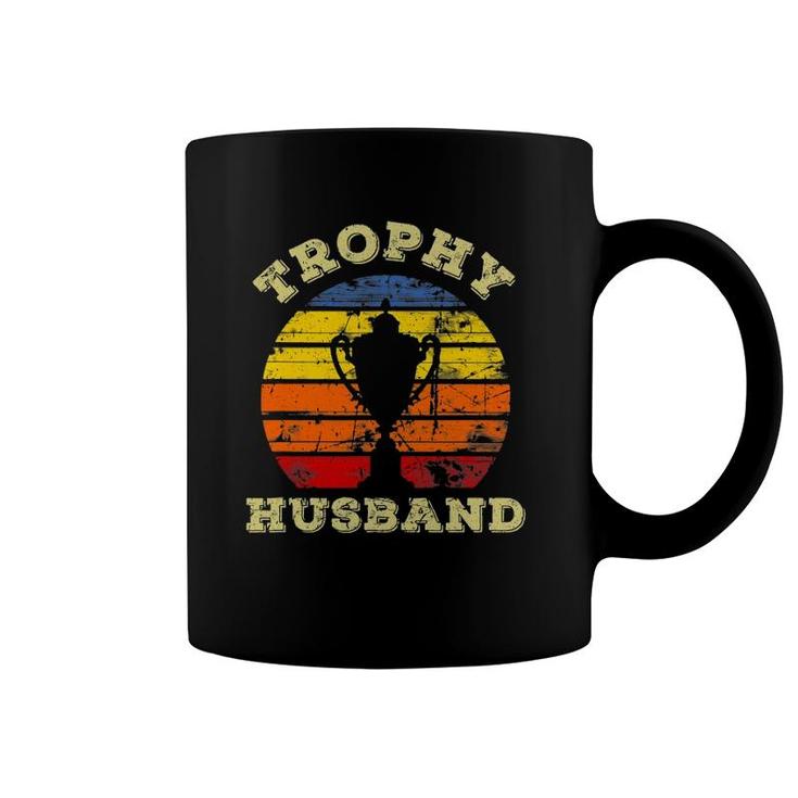 Mens Funny Husband Dad Vintage Retro Sunset Trophy Fathers Day Coffee Mug