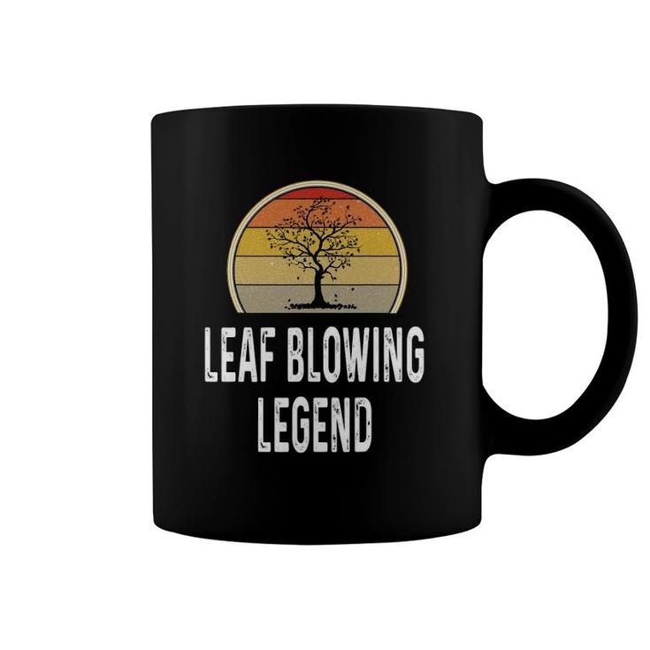 Mens Funny Leaf Blowing Legend Lawn Grass Cutting Dad Gif Coffee Mug