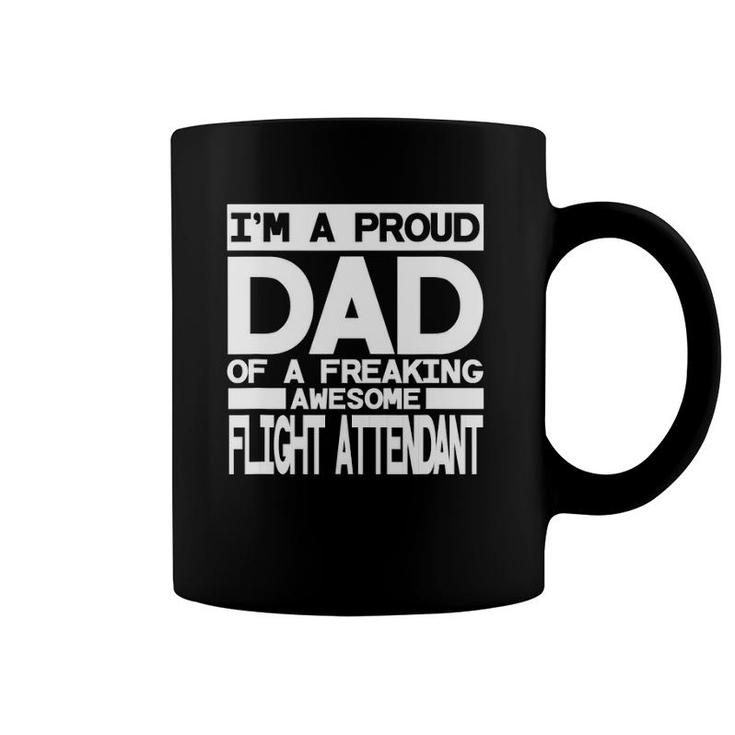 Mens Funny Proud Dad Flight Attendant Gift Coffee Mug