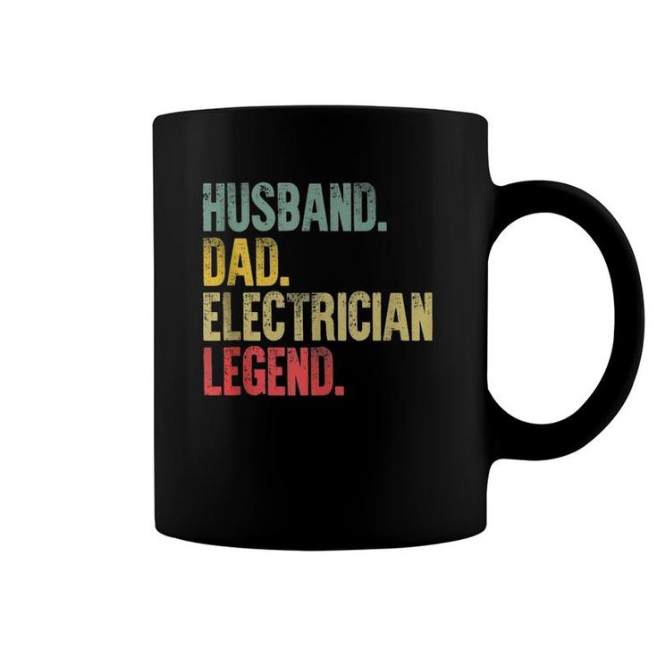 Mens Funny Vintage  Husband Dad Electrician Legend Retro Coffee Mug