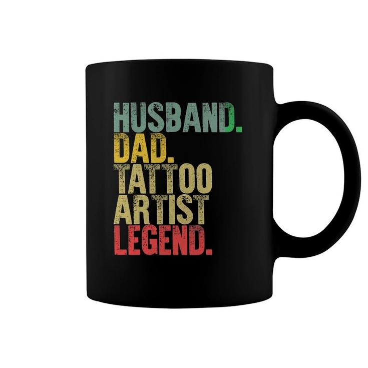 Mens Funny Vintage  Husband Dad Tattoo Artist Legend Retro Coffee Mug