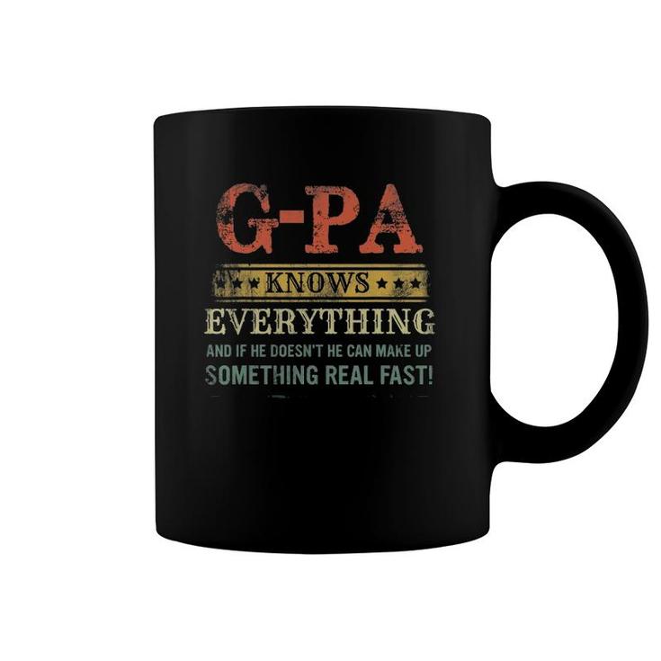 Mens G-Pa Knows Everything Funny Father's Day Vintage Coffee Mug