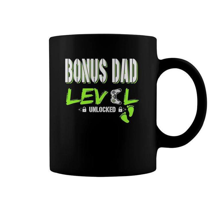 Mens Gaming Bonus Dad Level Unlocked Gamer Leveled Up Father's Coffee Mug
