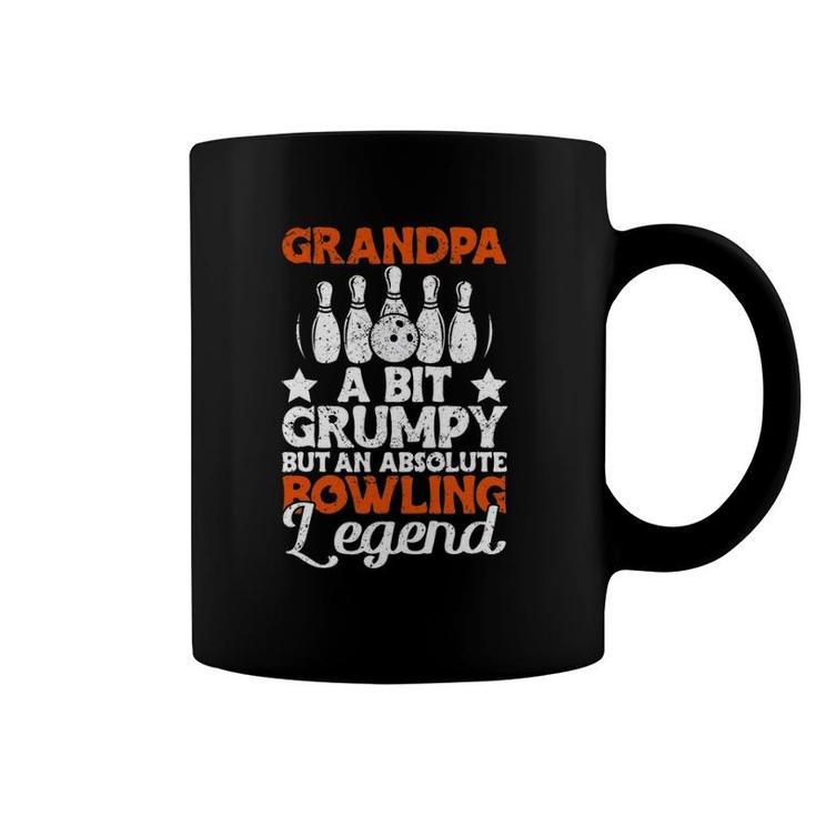 Mens Grandpa A Bit Grumpy But An Absolute Bowling Legend Coffee Mug