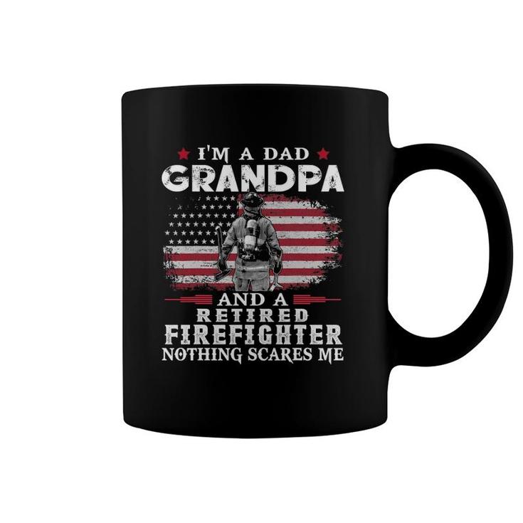 Mens Grandpa Retired Firefighter Nothing Scares Me Father's Day Coffee Mug