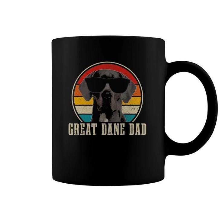 Mens Great Dane Dad Funny Dog Sunglasses Vintage Great Dane Coffee Mug