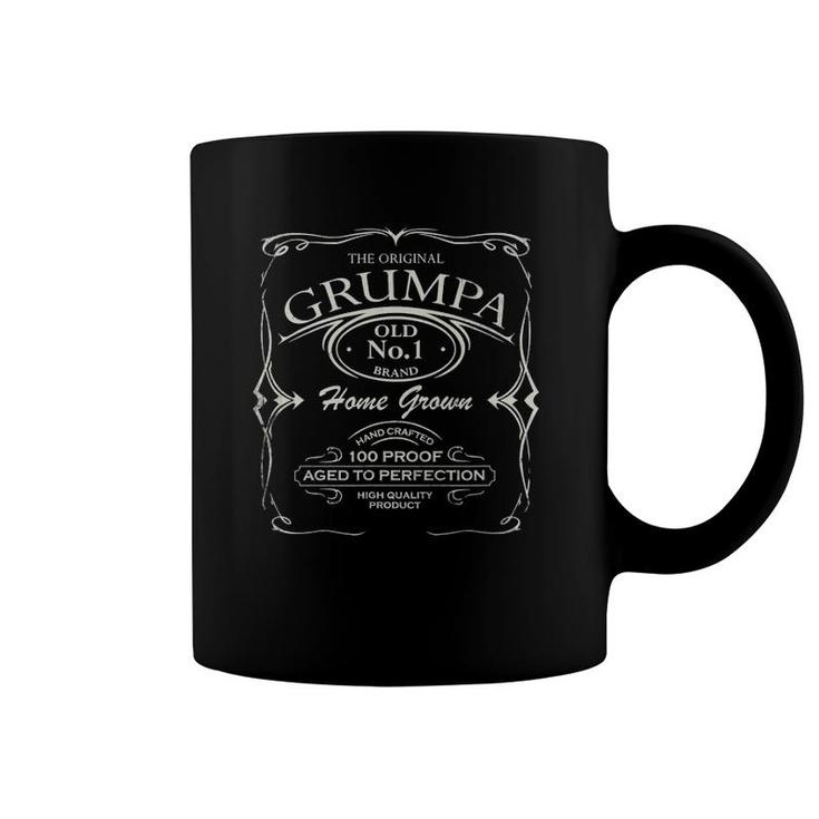 Mens Grumpa Vintage Weathered Whiskey Label Design Coffee Mug