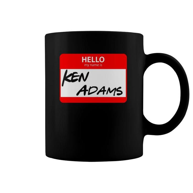 Mens Hello My Name Is Ken Adams Name Tag Coffee Mug