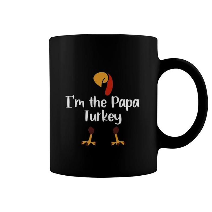 Mens I'm The Papa Turkey Thanksgiving Day Gift Father Leg Day Coffee Mug