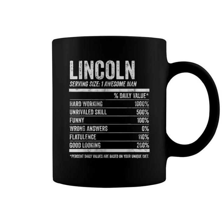 Mens Lincoln Nutrition Personalized Name  Name Facts  Coffee Mug