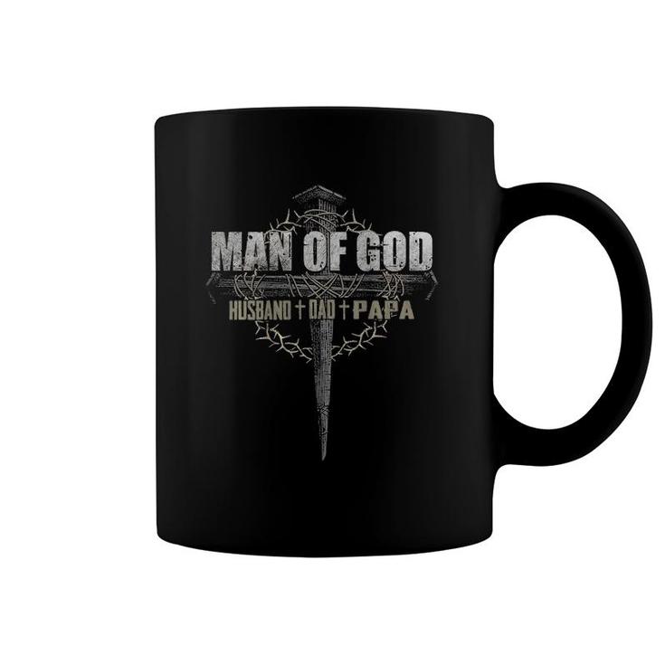 Mens Man Of God Husband Dad Papa Coffee Mug