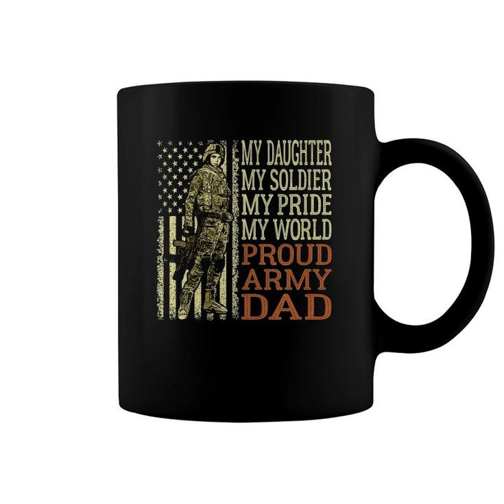 Mens My Daughter My Soldier Hero Proud Army Dad Military Father  Coffee Mug