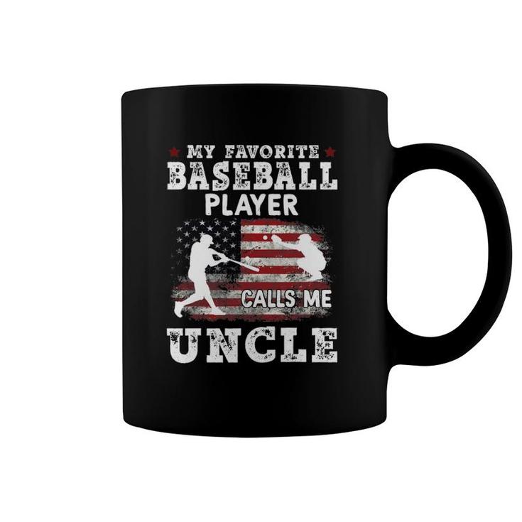 Mens My Favorite Baseball Player Calls Me Uncle Coffee Mug