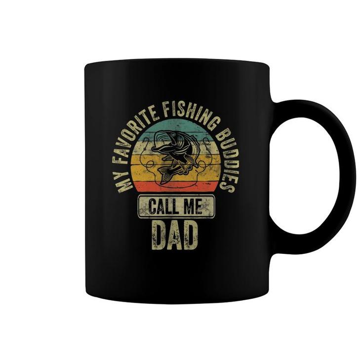 Mens My Favorite Fishing Buddies Call Me Dad  Fisherman Coffee Mug