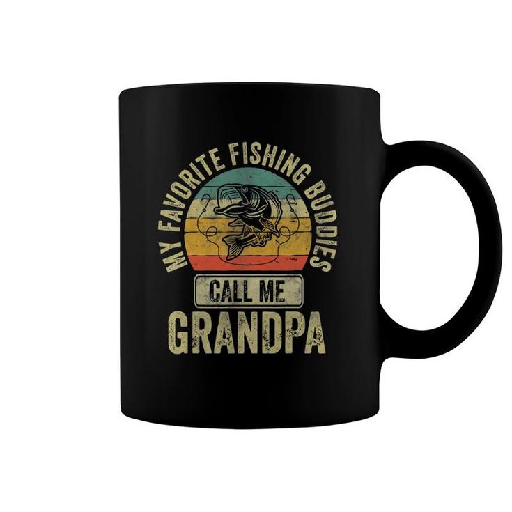 Mens My Favorite Fishing Buddies Call Me Grandpa  Fisherman Coffee Mug