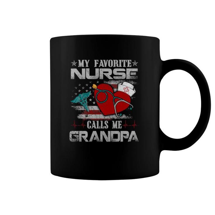 Mens My Favorite Nurse Calls Me Grandpa Father's Day Coffee Mug