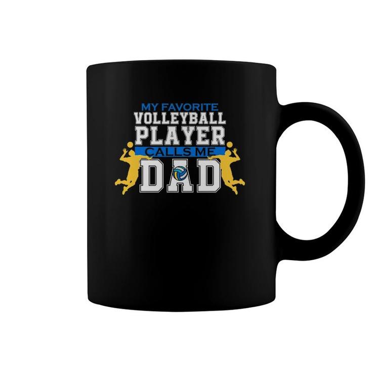 Mens My Favorite Volleyball Player Calls Me Dad For Men Father's Day Coffee Mug