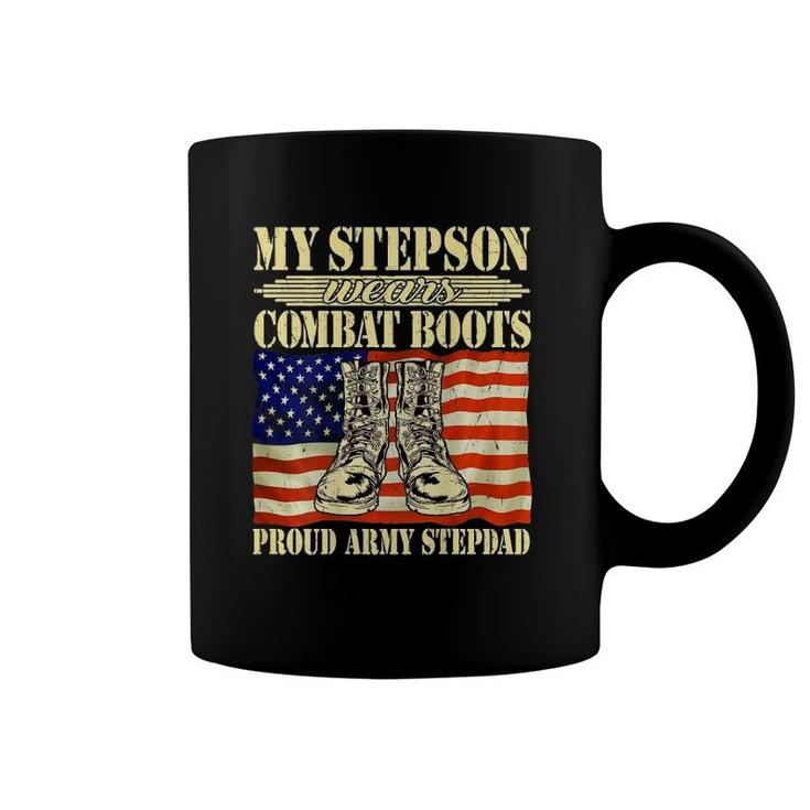 Mens My Stepson Wears Combat Boots Military Proud Army Stepdad Coffee Mug