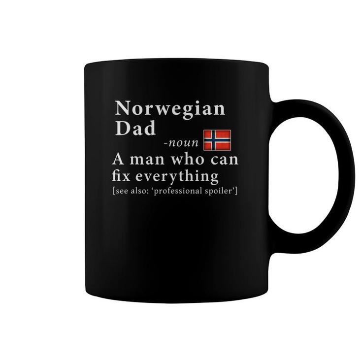 Mens Norwegian Dad Definition Tee Norway Flag Father's Day Tee Coffee Mug
