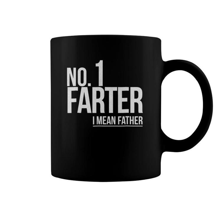 Mens Number 1 Farter I Mean Father Gift Distressed Coffee Mug