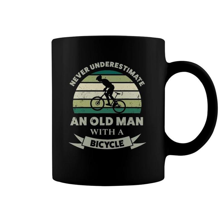 Mens Old Man With A Bicycle Funny Dad Gift Coffee Mug
